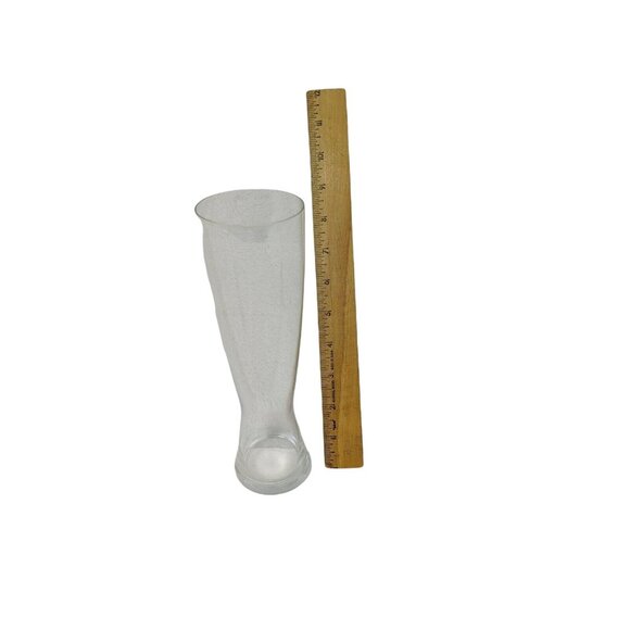 Clear Glass Pilsner Beer Glass 7.5" Tall Curved Design For Drinks/Decoration C45 - Picture 4 of 5